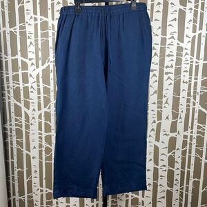 100% Linen Wide Leg Pull On Pants 16